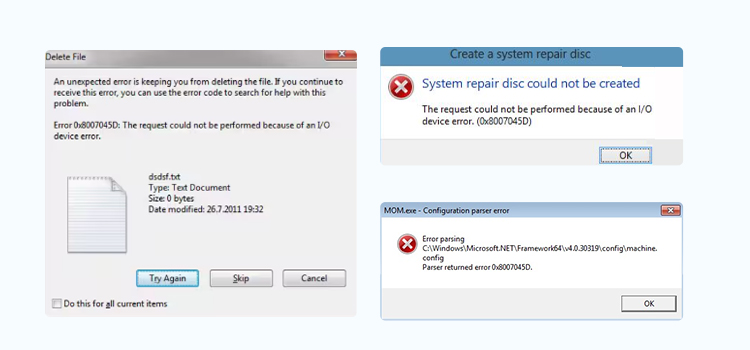 Foutcode 0x8007045D