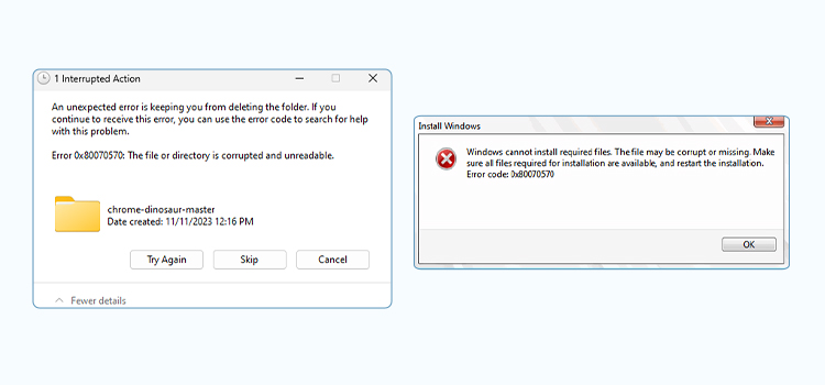 Foutcode 0x80070570