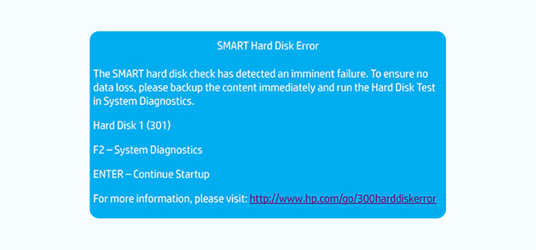 Harde schijf 301 Fout