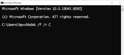 Typ chkdsk C.
