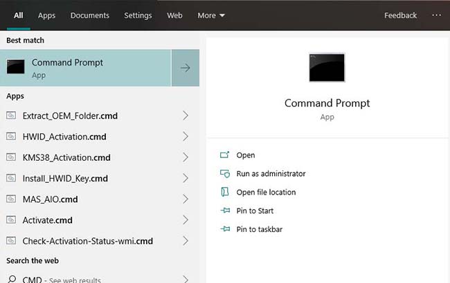 Klik op de Windows zoekbalk en typ CMD - Stellar