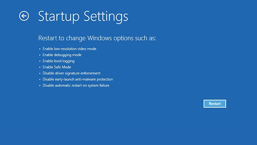 Windows-opstartinstelling