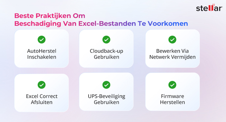 Aanbevolen werkwijzen om beschadiging van Excel-bestanden te voorkomen